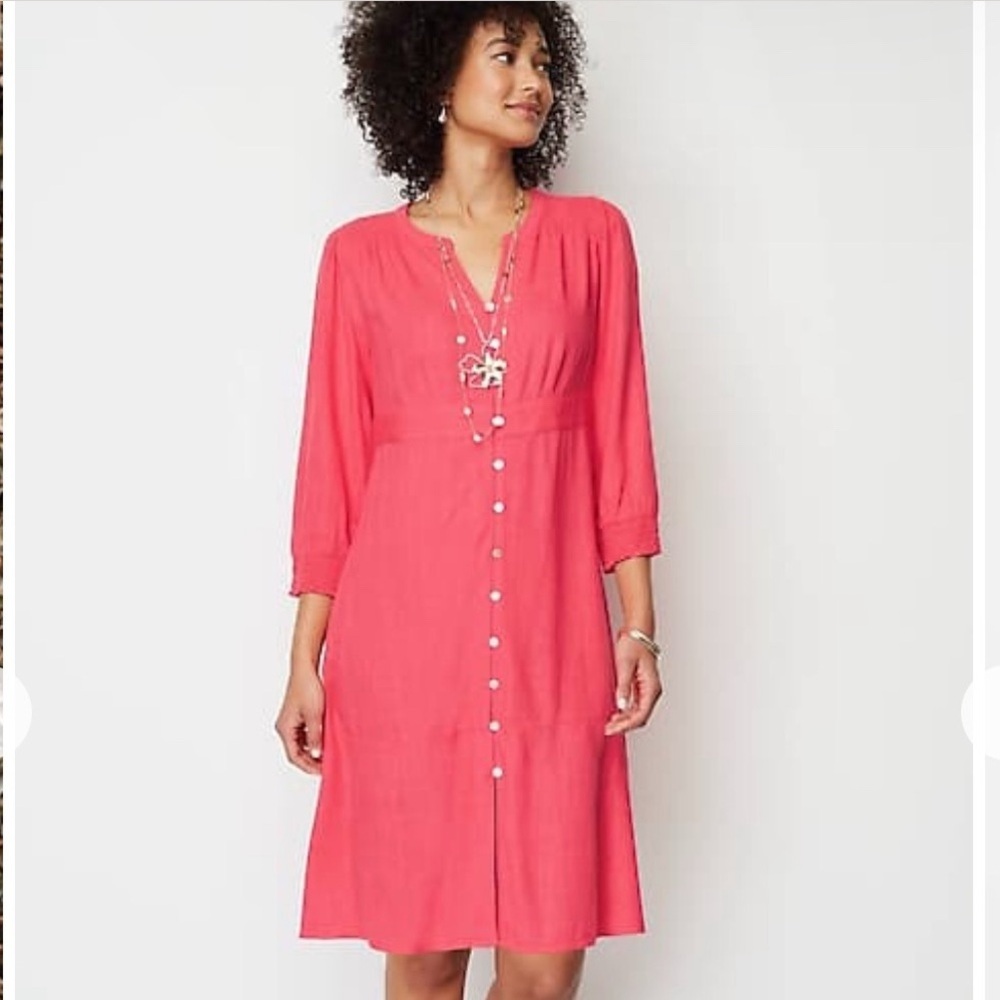 J Jill Linen Blend Courtyard Dress